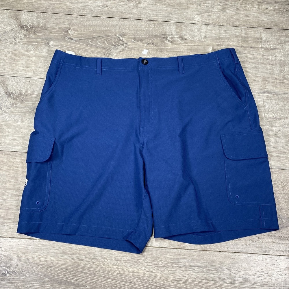 Guy Harvey Shorts Mens 42 Blue Cargo Stretch Performance Fishing Outdoor Pockets